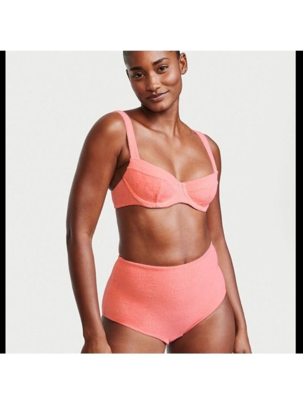 NEW Victoria's Secret Push-Up Without Padding Pink Terry Cloth Bikini Swimsuit